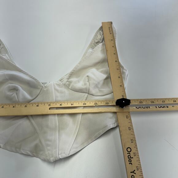 Bardot Top Womens 2 X Small White Bronte Corset Cropped - Picture 9 of 13